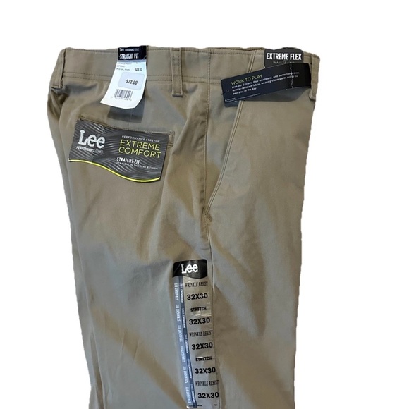 Bundle Of 2 Lee Extreme Motion Straight Fit Straight Leg Men 32X30 Khaki & Stone - Picture 5 of 10